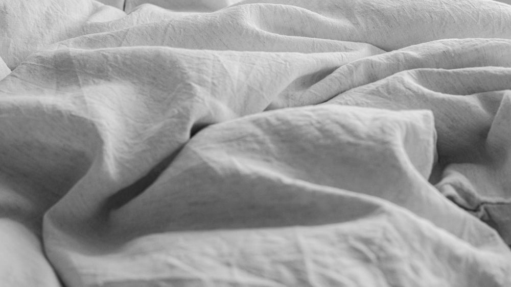 White linen bedding material