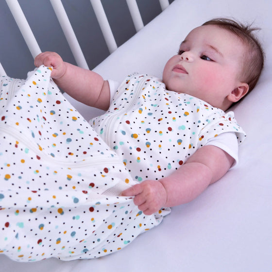 0.5 Tog Baby Sleep Bag in Scandi Spot - Lightweight Purflo