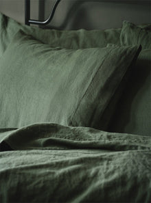  Elm Green Linen Blend Pillowcase (Pair) Piglet