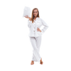 Brushed Cotton Long Pyjama Set, White Snooozeworld