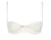 White Stretch Silk With Polka Dot Tulle Balconette Bra Sarah Brown London