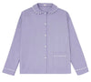 100% Cotton Poplin Blue Pyjama Shirt With White Ric Rac Detailing Sarah Brown London