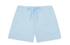 100% Cotton Poplin Blue Pyjama Shorts With White Ric Rac Detailing Sarah Brown London