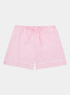 100% Cotton Poplin Pink Pyjama Shorts With White Ric Rac Detailing Sarah Brown London