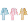 100% Cotton Poplin Pink  & White Stripe Long Pyjamas With Side Pocket, White Collar and Cuffs Ric Rac Trim Sarah Brown London