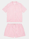 100% Cotton Poplin Pink and White Stripe Pyjamas With White Ric Rac Trim Sarah Brown London