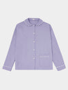 100% Cotton Poplin Lilac Pyjama Shirt With White Ric Rac Detailing Sarah Brown London