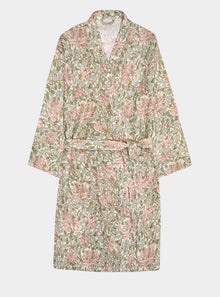  Soft Sage Honeysuckle Linen Robe