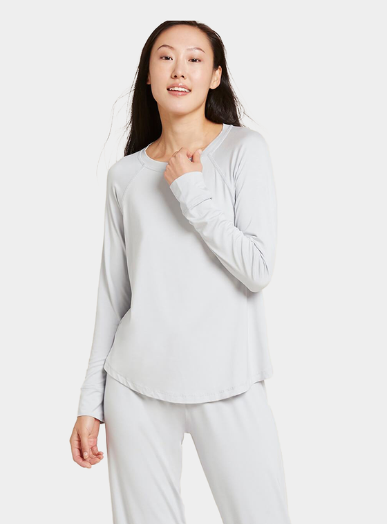 Dove Grey Goodnight Women's Bamboo Raglan Sleep Top Boody