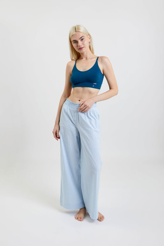 Chicory Striped Woven-Cotton Pyjama Trousers - Blue Stripe