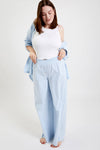 Chicory Striped Woven-Cotton Pyjama Trousers - Blue Stripe