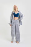 Chicory Striped Woven-Cotton Pyjama Trousers - Charcoal Stripe