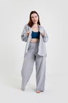 Chicory Striped Woven-Cotton Pyjama Trousers - Pinstripe Charcoal