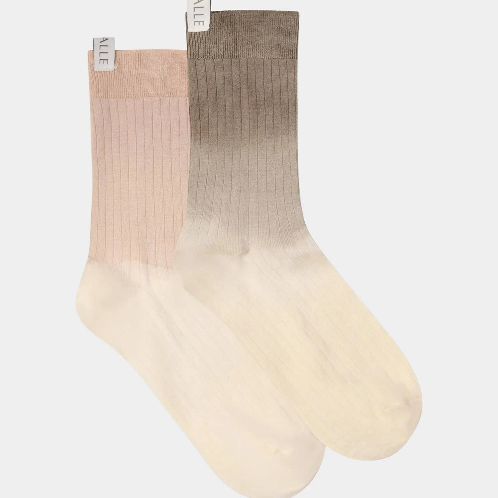 2-Pack Silk Ribbed Socks Dualle