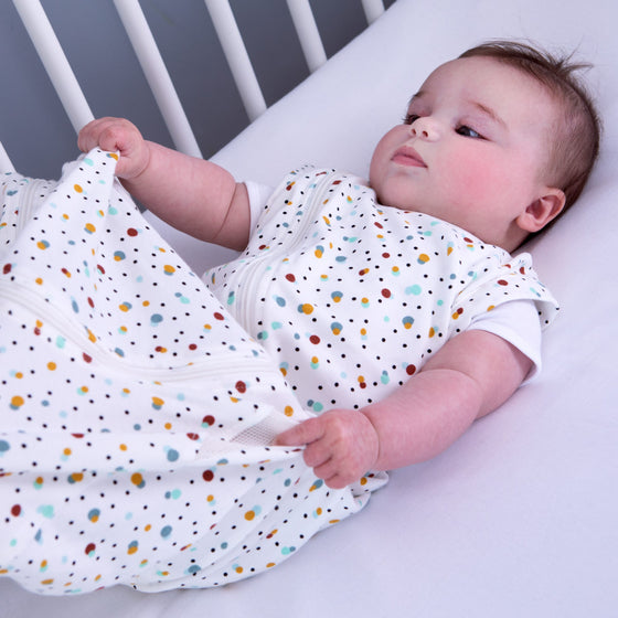0.5 Tog Baby Sleep Bag in Scandi Spot - Lightweight