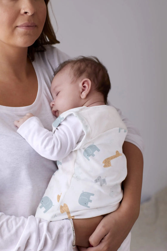 2.5 Tog Swaddle to Sleep Bag - Animal Safari Purflo