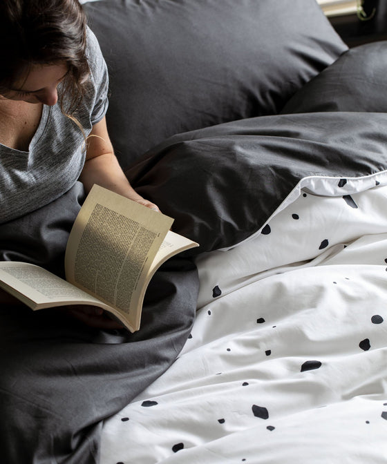 Spotty Charcoal Tencel Cotton Duvet Cover