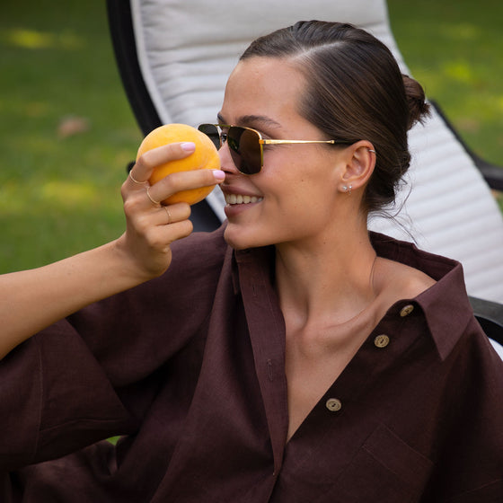 Brown Heavy Linen Shirt Perfect Days - Myza