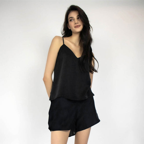 Silk Black Dreamscape Shorts NOKAYA