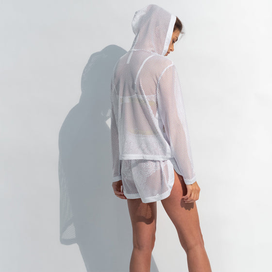 White Daring Net Hoodie NOKAYA