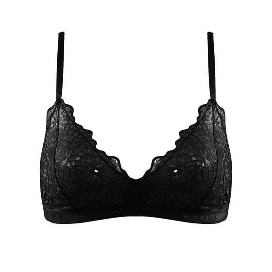 Born in Ukraine Image Lace Bralette Black NOKAYA