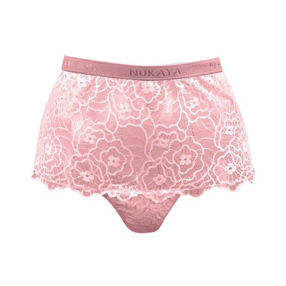 Born in Ukraine High Waist Lace Briefs Pink NOKAYA