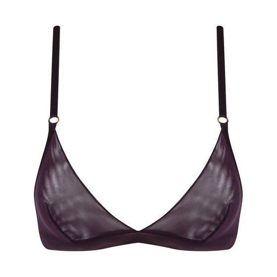 I.D. Line Soft Triangle Fine Brown Mesh Bralette NOKAYA