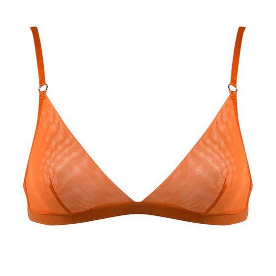 I.D. Line Soft Triangle Fine Orange Mesh Bralette NOKAYA