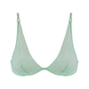 I.D. Line Deep Plunge Underwired Fine Mesh Bra Mint Cream NOKAYA