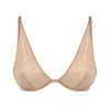 I.D. Line Deep Plunge Underwired Fine Mesh Bra Nude NOKAYA