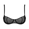 I.D. Line Underwired Fine Mesh Black Balcony Bra NOKAYA