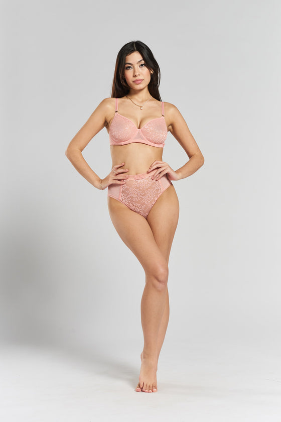 Betula Recycled-Tulle Underwired Balconette Bra - Dawnlight Coral