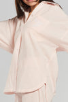 Yew Striped Ethical-Cotton Pyjama Shirt - Dawnlight Coral