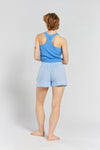 Lomandra Ethical-Cotton Pyjama Shorts - Mountain Blue