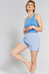 Lomandra Ethical-Cotton Pyjama Shorts - Mountain Blue