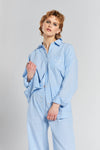 Chicory Striped Woven-Cotton Pyjama Trousers - Mountain Blue