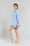 Yew Striped Ethical-Cotton Pyjama Shirt - Mountain Blue