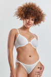 Sakura Front-Close Recycled-Lace Underwired Bra - Glacier White