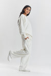 Sitka Blossom-Embroidered Ethical-Cotton Joggers - Moonlight White