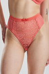 Betony Recycled-Tulle High-Rise Briefs - Canyon Peach