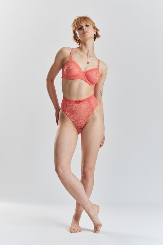 Betula Recycled-Tulle Underwired Balconette Bra - Canyon Peach