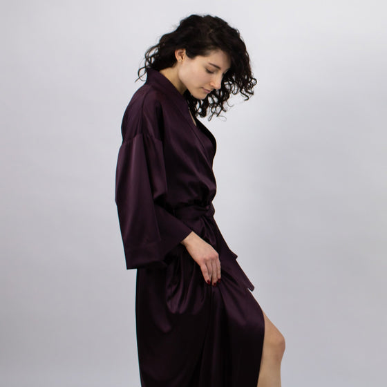 The Lady Silk Long Kimono Robe