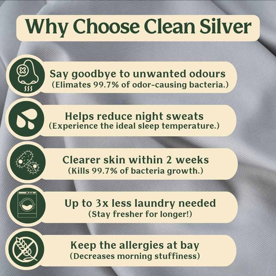 Clean Silver Pillowcase