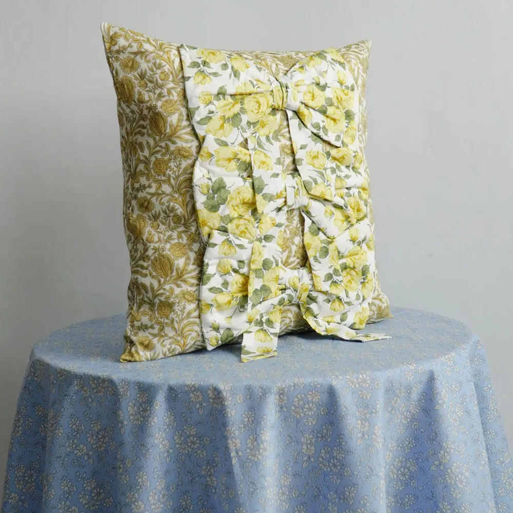 3 Bow Cushion Made With Liberty Fabric SAMBOURNE & CARLINE ROSE Coco & Wolf