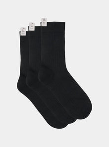  3-Pack Silk Ribbed Socks Dualle