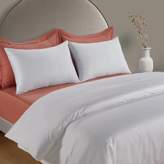 300 Thread Count Peaceful Empress - White with Terra Cotta Set Bedding Envy