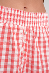 Lomandra Gingham Check Ethical-Cotton Pyjama Shorts - Canyon Peach Peachaus