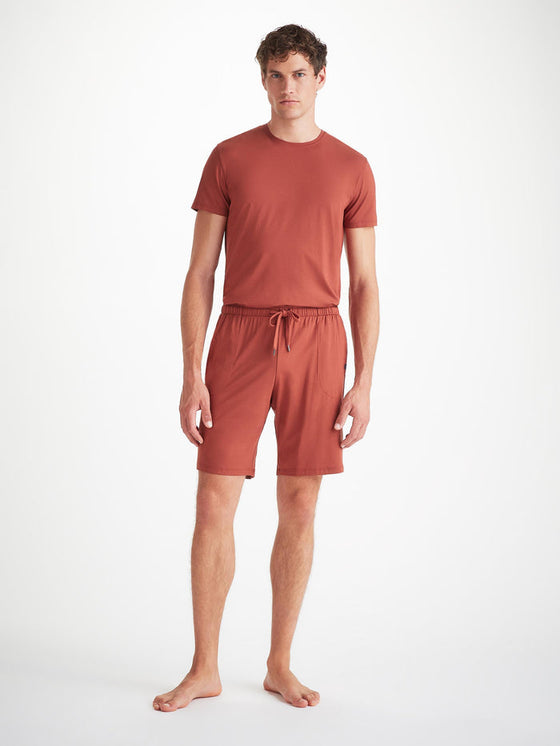 Rust Red Basel Micro Modal Stretch Men's Lounge Shorts