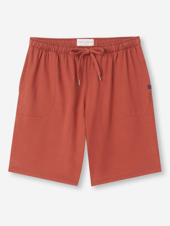 Rust Red Basel Micro Modal Stretch Men's Lounge Shorts