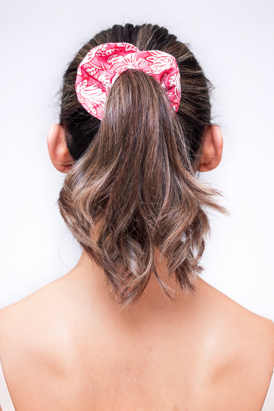 Peony Paisley Floral Cotton Hair Scrunchies inara